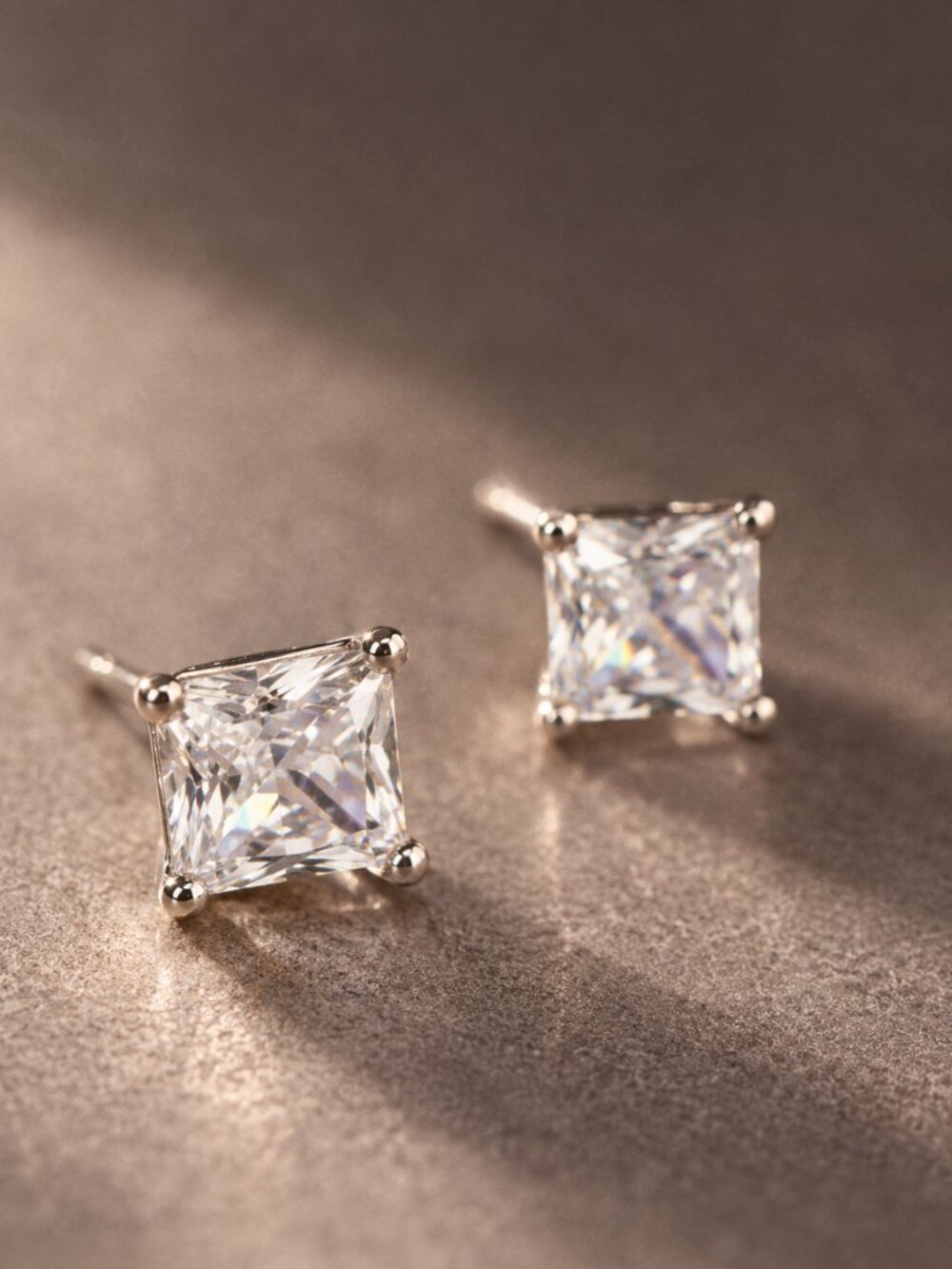 Anthropologie Princess Cut Crystal Stud Earrings NEW ✨